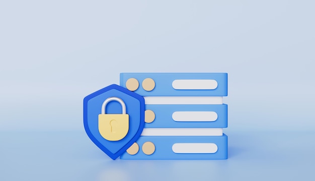 Server con blocco sullo scudo Centro dati e protezione dei dati Tecnologia di sicurezza informatica