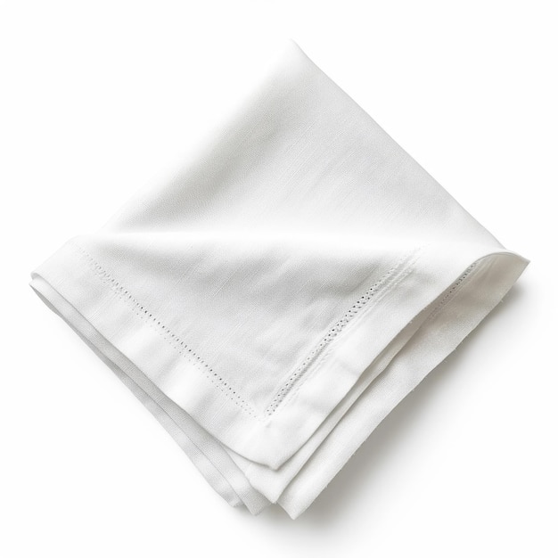 Servetto di stoffa bianco isolato su sfondo bianco