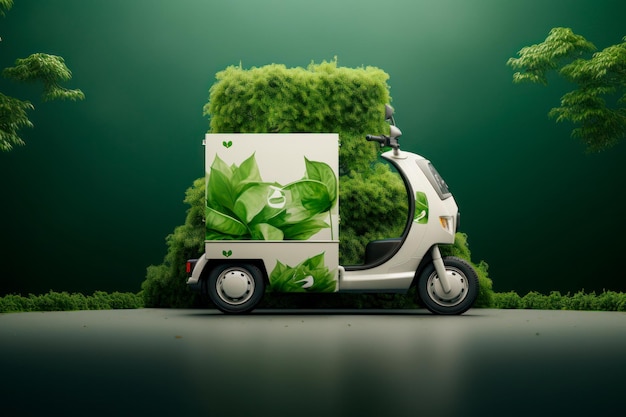 Servizi di consegna ecologici veicoli di consegna elettrici creati con tecnologia generativa di IA