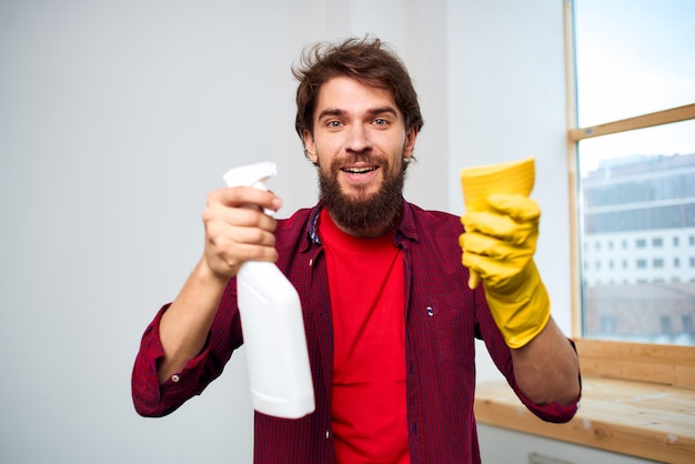 Servizio di pulizia professionale di casa Stile di vita Foto di alta qualità