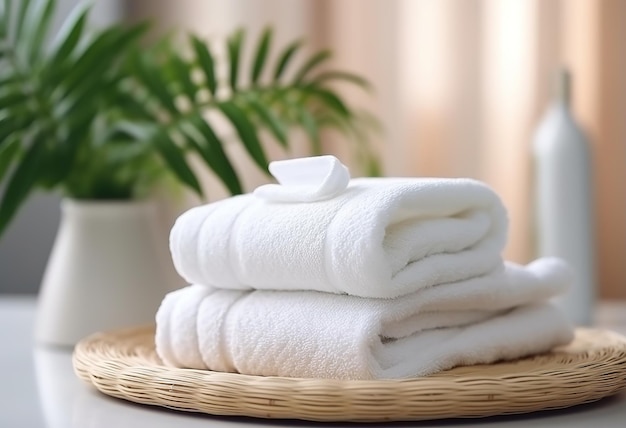 Servizio letto resort bianco fresco stanza d'albergo asciugamano casa di lusso