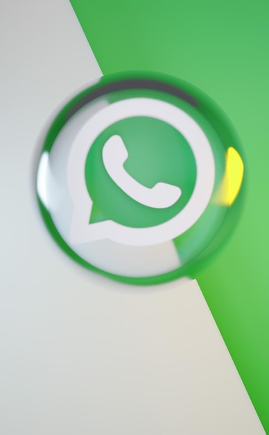 Servizio Whatsapp Mockup per smartphone Podium con icone whatsapp in rendering 3D realistico