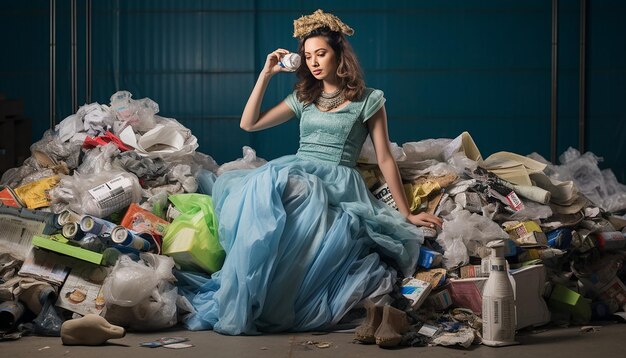 sessione fotografica che raffigura un laboratorio di riciclaggio Giornata mondiale dell'educazione ambientale