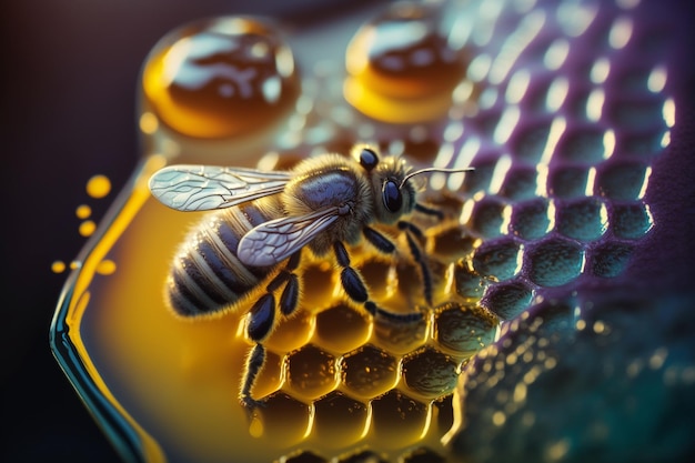 Set creativi e splendidi di dolci e fresche api da miele e nido d'ape Nutrizione corretta sostituto dello zucchero naturale fruttosio ecologico fiori viventi sani del prato