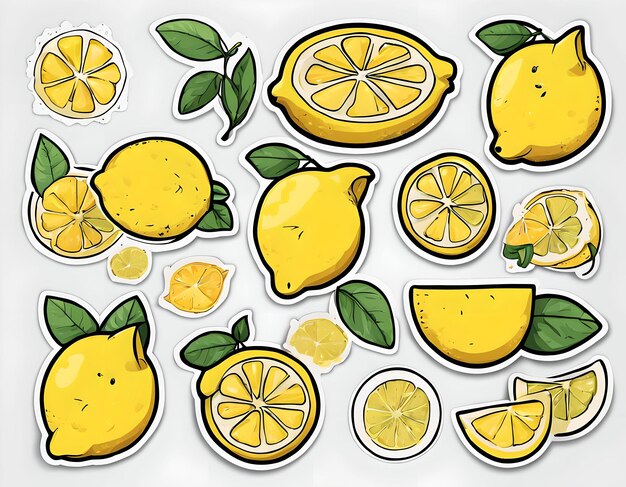 Set di adesivi Fresh Lemon Cat