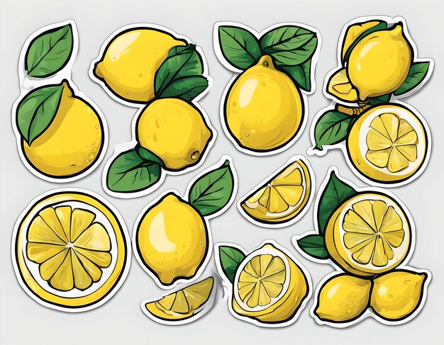 Set di adesivi Fresh Lemon Cat