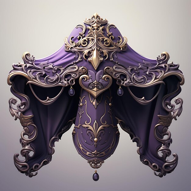 Set di cape Outfit Item Baroque Design Drape Magica Amplificazione It 2D Asset Design Clipart Flat