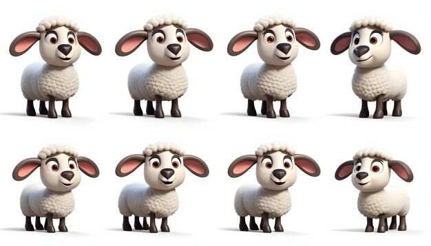 Set di caratteri 3D SHEEP