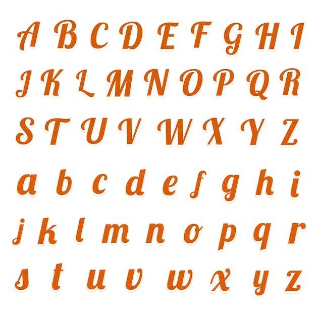 Set di caratteri png con lettere retrò dell'alfabeto