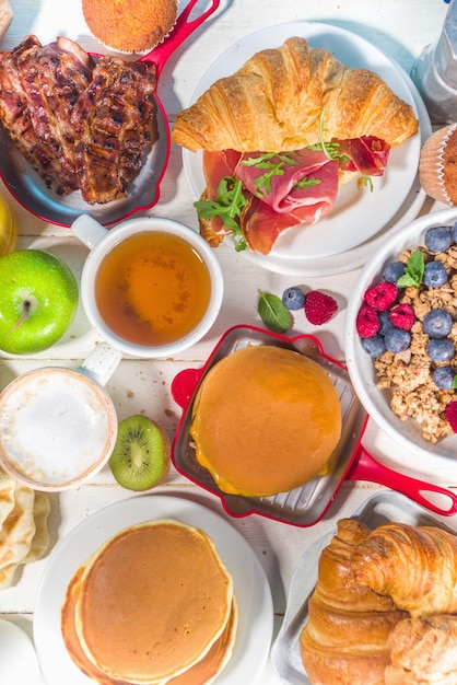 Set di cibi per la colazione vari