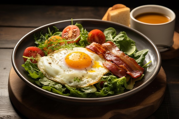 Set di colazione con tonalità calda e leggera