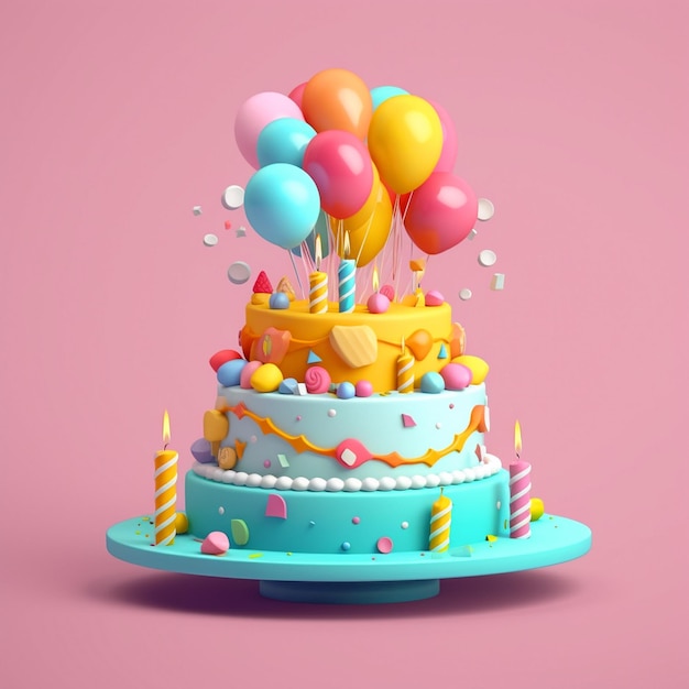 Set di decorazioni di compleanno generate con l'AI