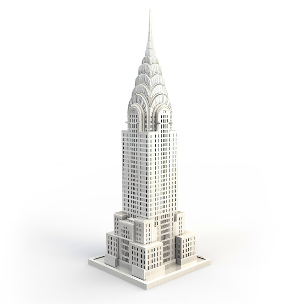 Set di diversi grattacieli isolati su illustrazione bianca 3D