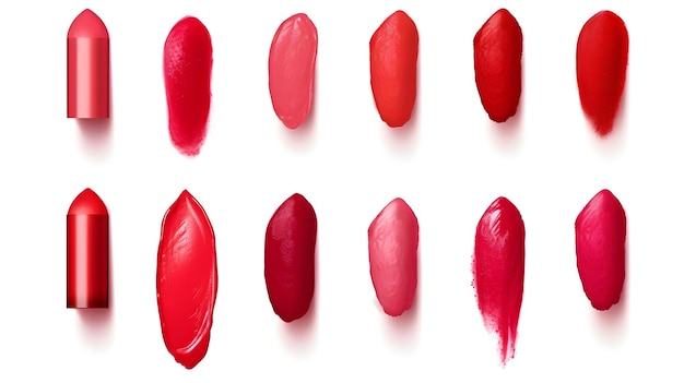 Set di diversi tratti di rossetto per lucidare le labbra
