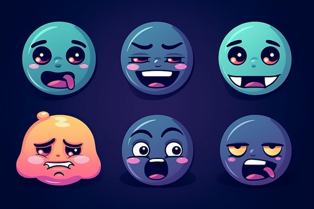 Set di emoticon facebook in stile piatto