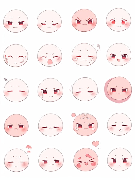 set di emoticon manga carino