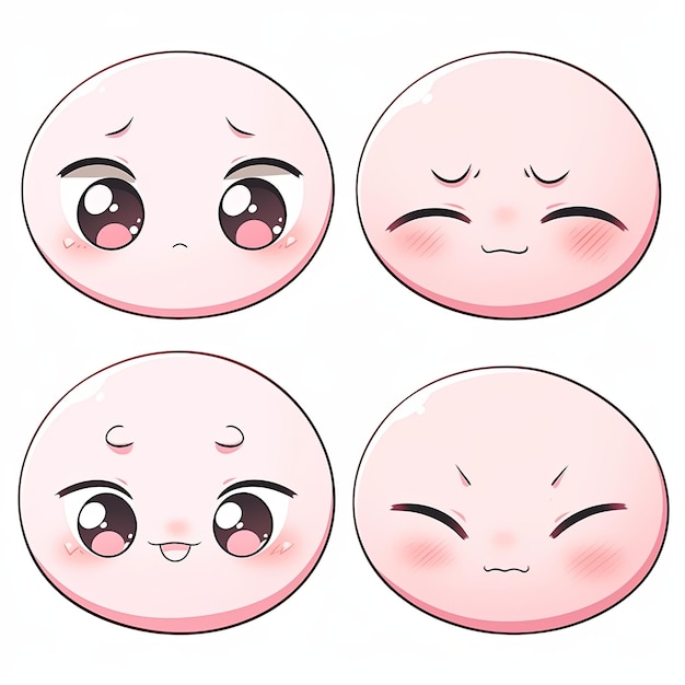 set di emoticon manga carino