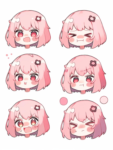 set di emoticon manga carino