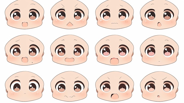 set di emoticon manga carino