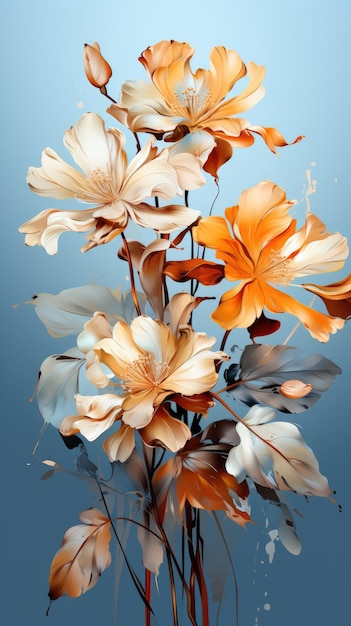 Set di fiori vettore HD 8K carta da parati Immagine fotografica stock