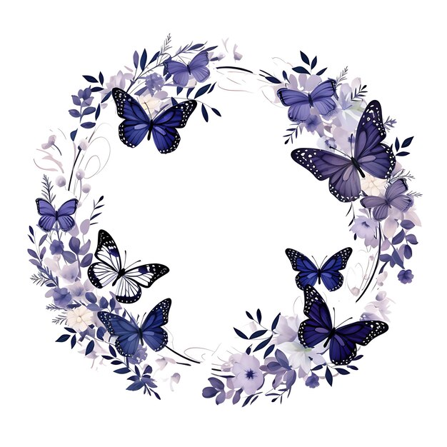 Set di francobollo di lavanda con monochrome colore viola farfalla decorazione T-shirt Clipart tatuaggi disegni