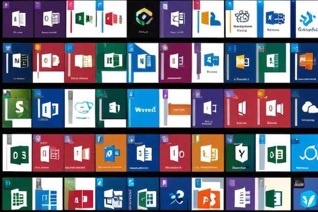 Set di icone di applicazioni Microsoft 365 per il copilota Word Excel PowerPoint Outlook Teams OneNote OneDrive