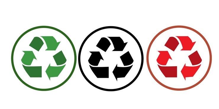 Foto set di icone di riciclaggio logo di riciclamento simbolo illustrazione vettoriale