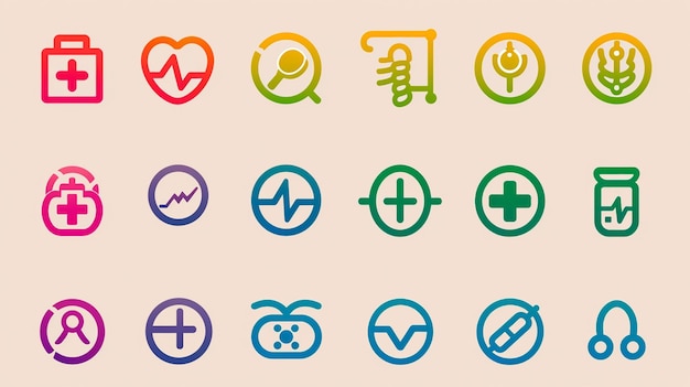 set di icone mediche illustrazione logo di progettazione