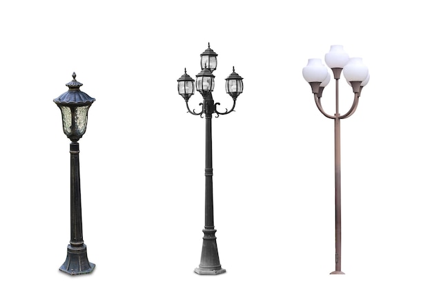 Set di lampadine decorative su sfondo bianco