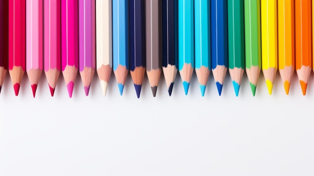 Set di matite colorate allineate AI generativa