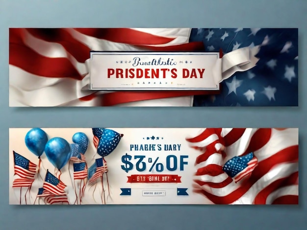 Set di modelli di banner di design moderno in stile Giornata dei Presidenti
