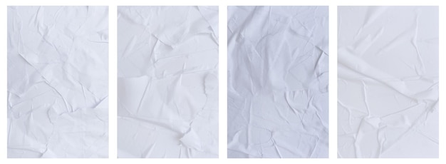 Set di modelli di carta rugosa carta bianca bagnata per poster e testo