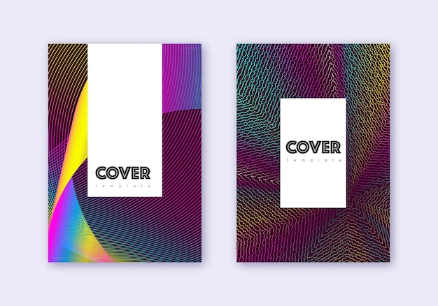 Set di modelli di copertine hipster Rainbow abstracts