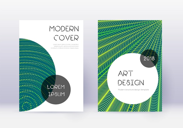 Set di modelli di design di copertina alla moda Abstract verde l