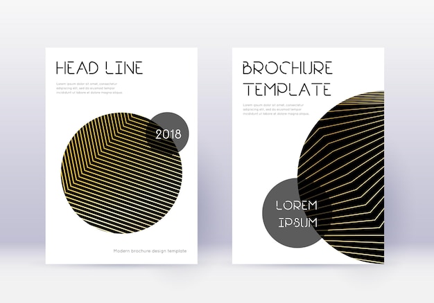 Set di modelli di design di copertina alla moda Gold abstract li