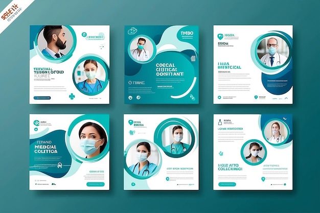 Set di modelli di post medici per i social media