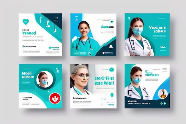 Set di modelli di post medici per i social media