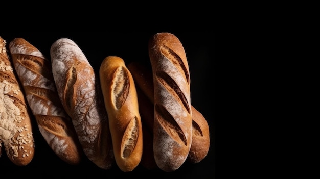 Set di pane fresco Illustrazione AI GenerativexA