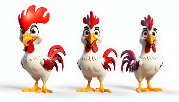 Set di personaggi 3D di Rooster