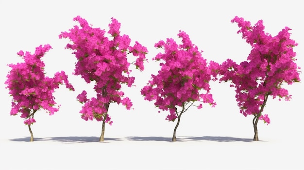 Set di piante da fiore di bougainvillea IA generativa