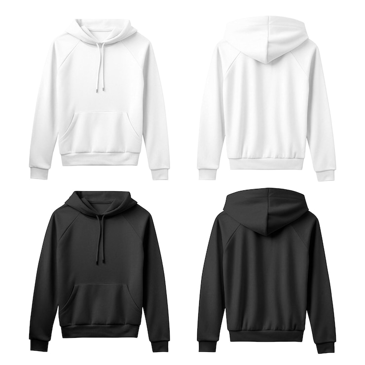 Foto set di remix di elementi di design con cappuccio bianco e nero