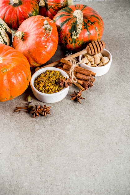 Set di spezie di zucca fatte in casa