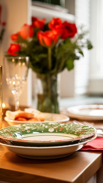 Set di stoviglie e stoviglie per le vacanze invernali cena in famiglia Decorazione di articoli per la casa di Natale per le festività nella casa di campagna inglese Set di regali e stile per la casa