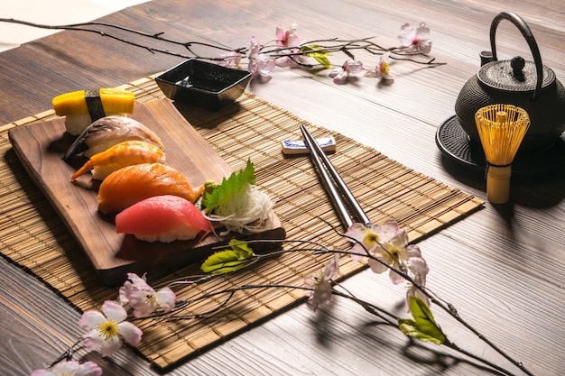 Set di sushi giapponese Sashimi cibo