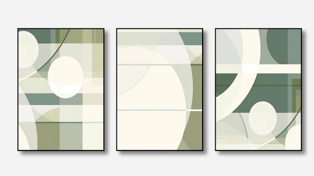 Set di tre sfondi astratti arte geometrica illustrazione decorazione