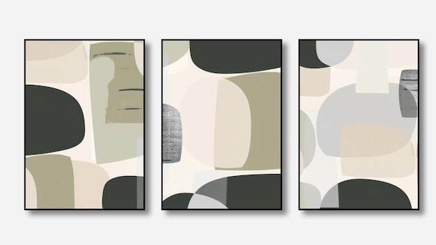 Set di tre sfondi astratti modelli artistici geometrici illustrazioni