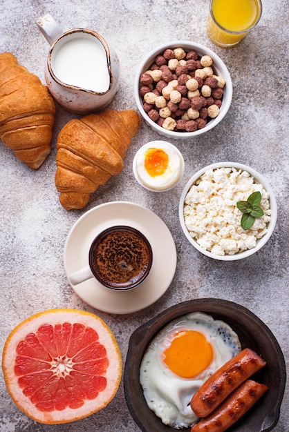 Set di vari sana colazione