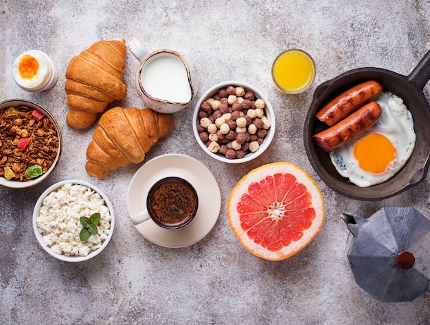 Set di vari sana colazione