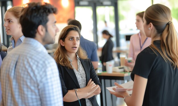 Set fotografico di networking che mostra i professionisti