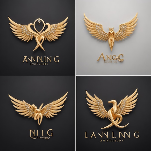 Set logo Eagle Identità del marchio con l'uccello Phoenix e simboli delle ali